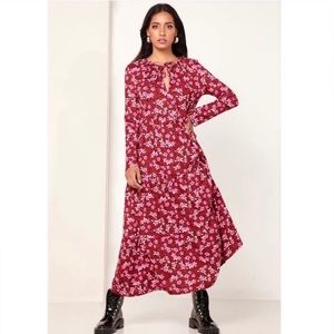 Free People Tiers Of Joy Floral Midi Dress XS